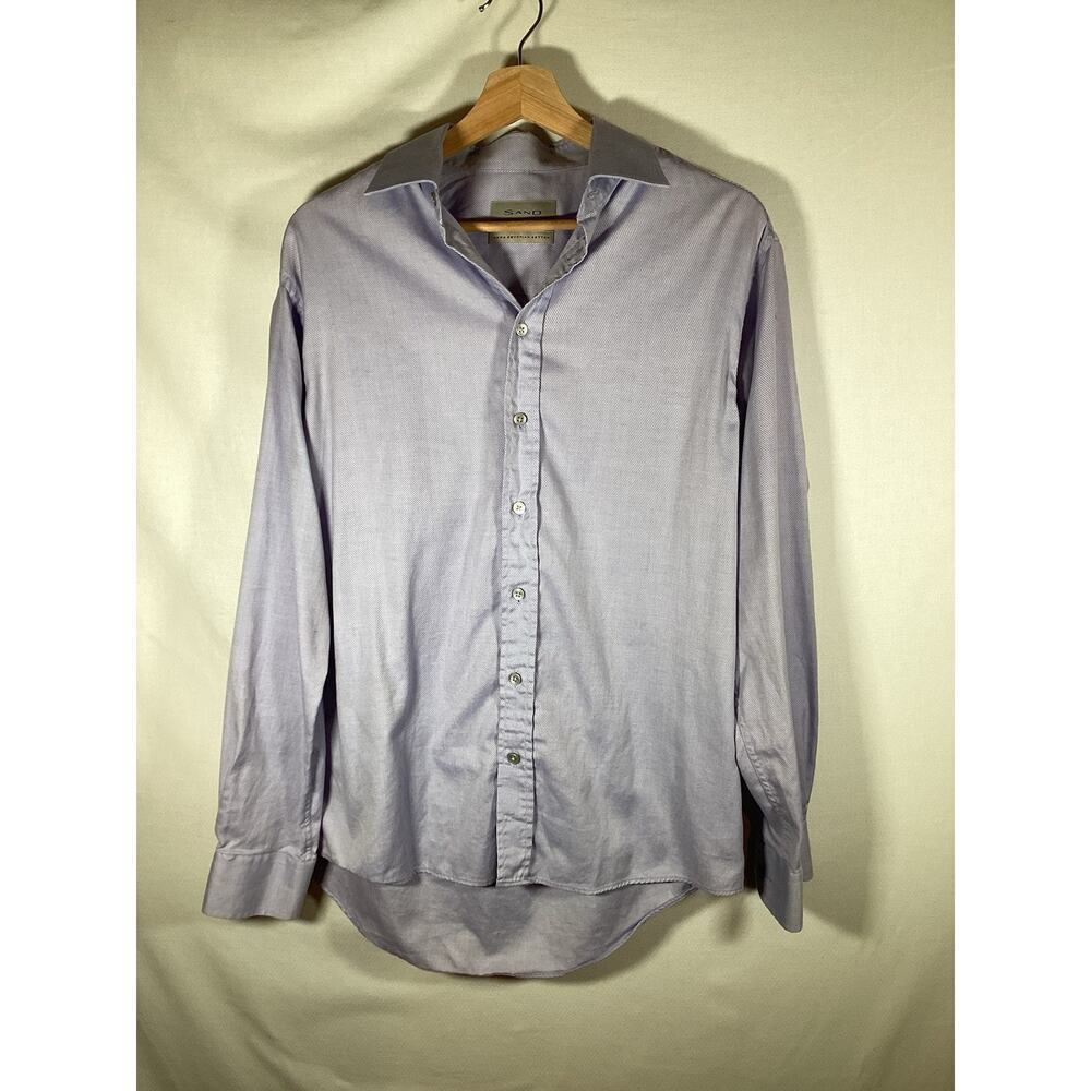 SAND Egyptian Cotton Soft Blue Dress Shirt‎ Size 39 Casual Business Retail $159